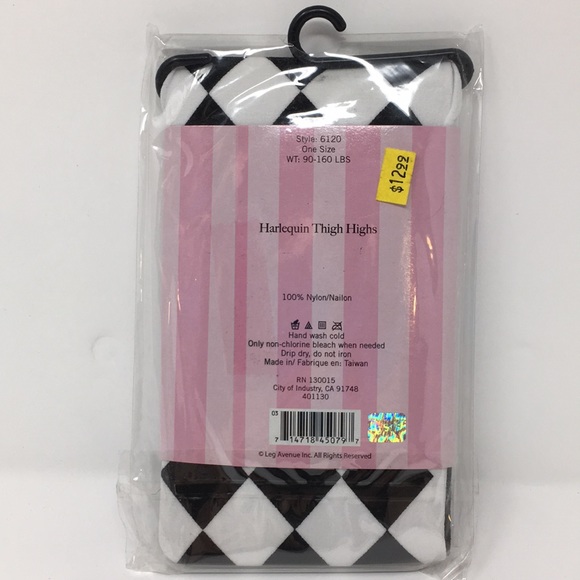 NWT LEG AVENUE HARLEQUIN THIGH HIGHS - Picture 3 of 3